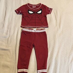 Marvel Spider-Man Kids Costume Set - Dark Red and White